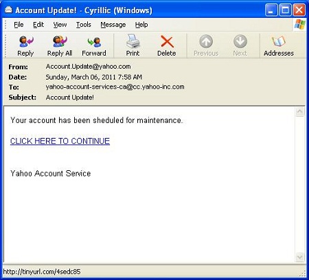 Yahoo! Phishing!